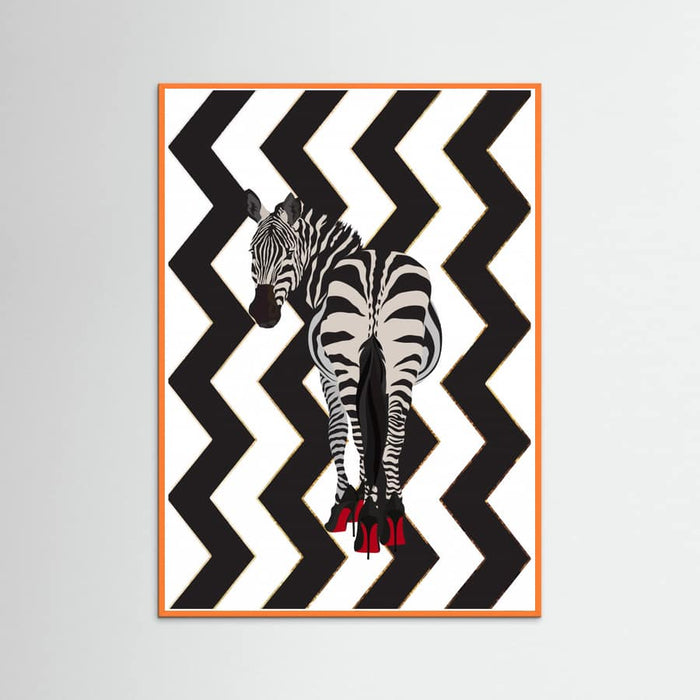 Zebra Heels Zigzag Poster – plakat og kunsttryk