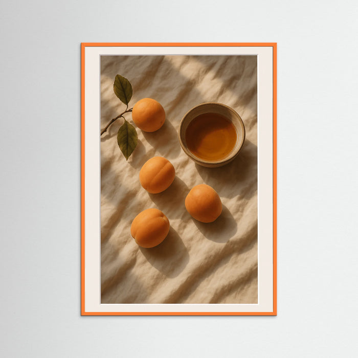 Orange Wood photo Lemons on Plate
