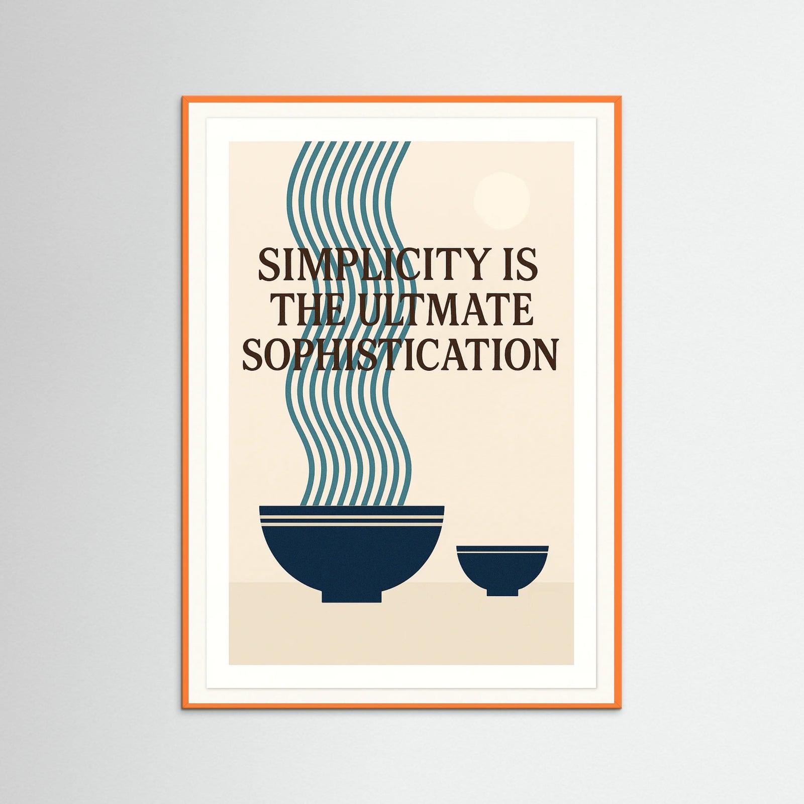 Orange Wood text Japanese Noodle Bowl