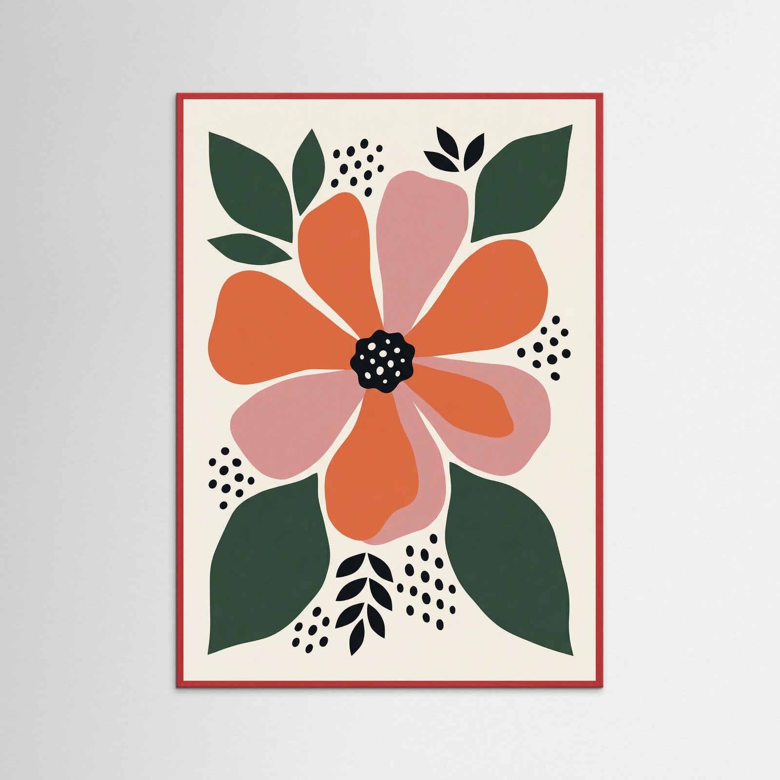 Red Wood Abstract Bloom Garden