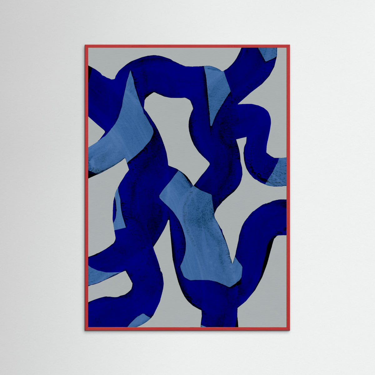 Red Wood Abstract Brush Strokes 65X Poster