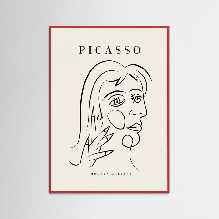 Red Wood Abstract Contour Portrait