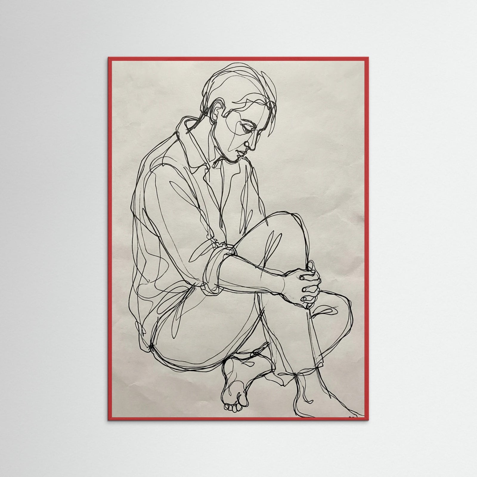 Red Wood Abstract Contour