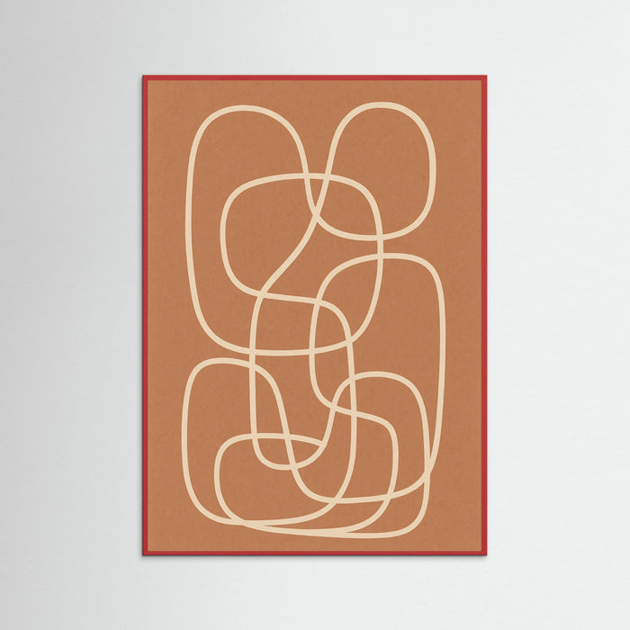 Red Wood Abstract Contours