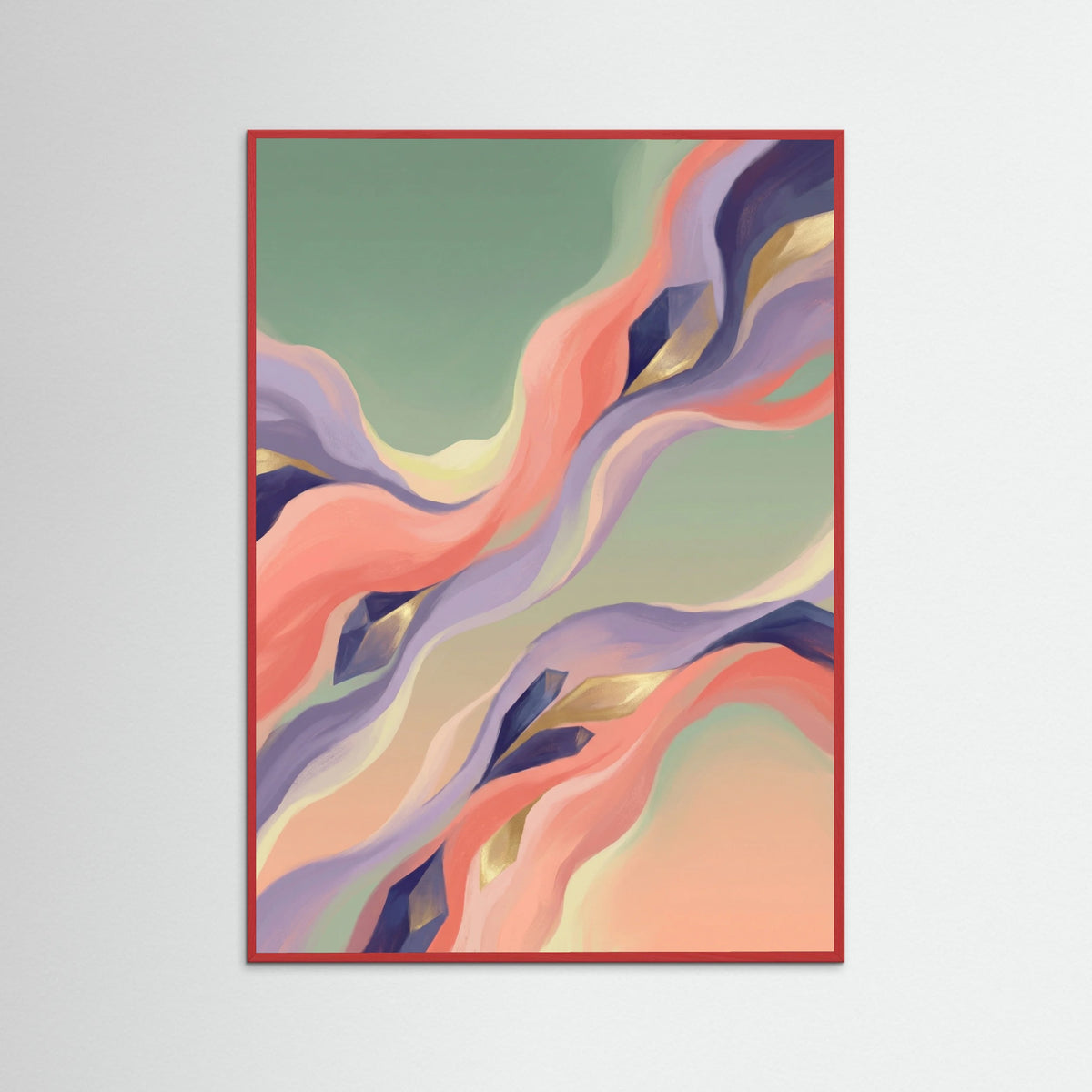 Red Wood Abstract Cosmic Garden