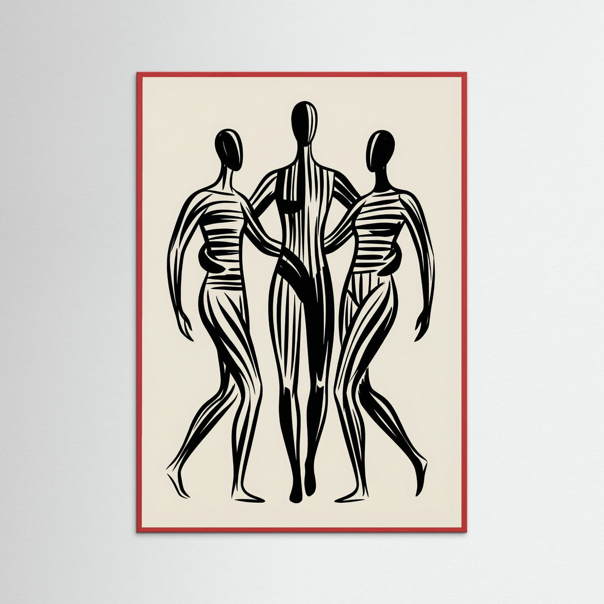 Red Wood Abstract Embrace