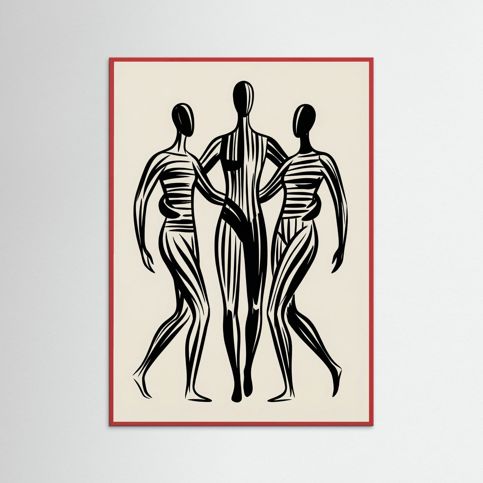 Red Wood Abstract Embrace