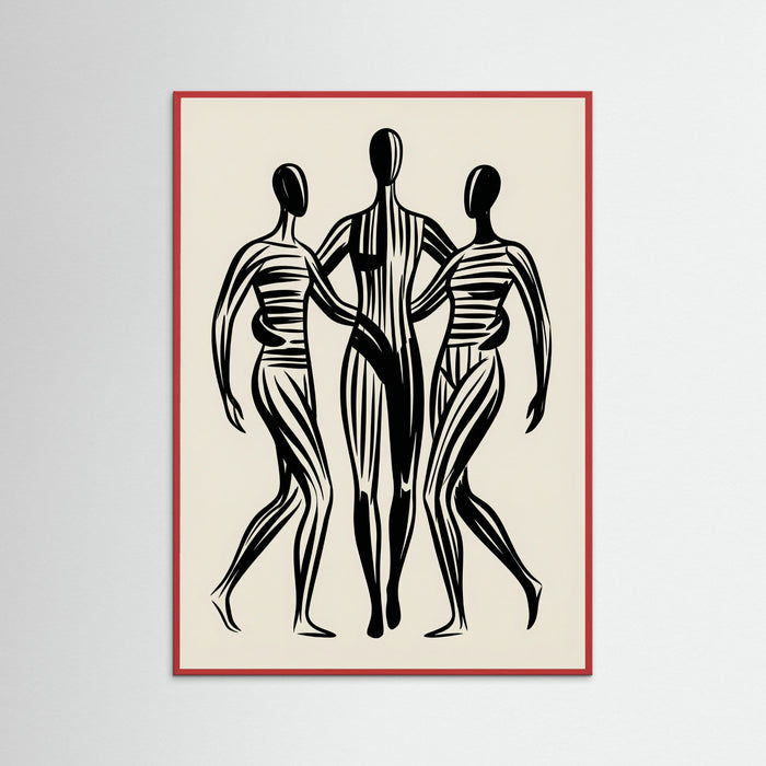 Red Wood Abstract Embrace