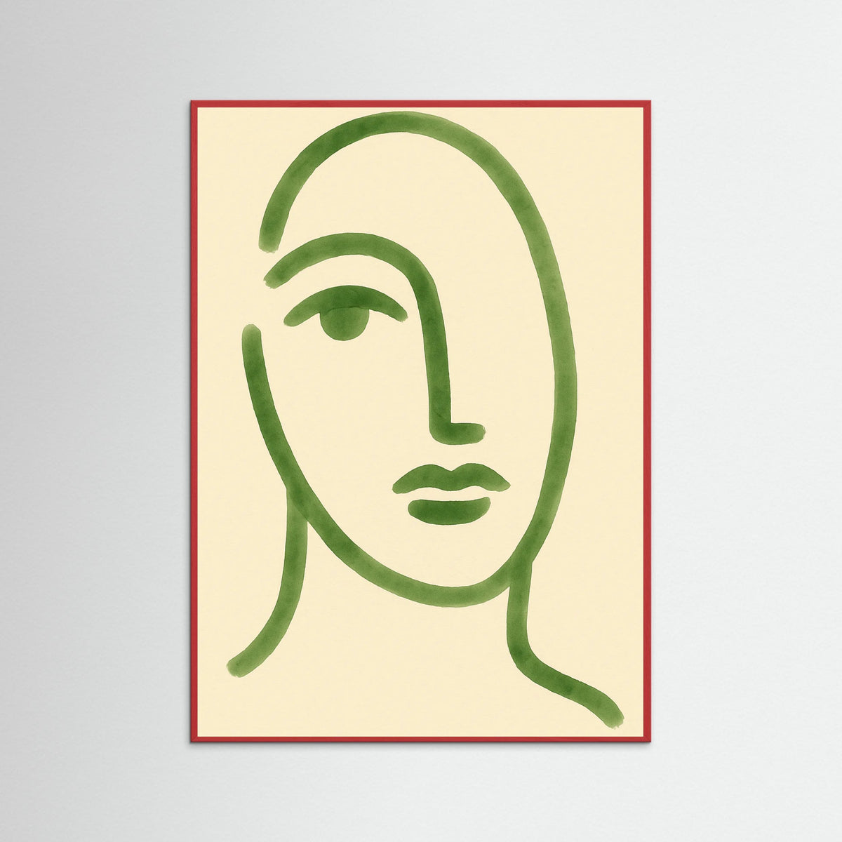 Red Wood Abstract Faces