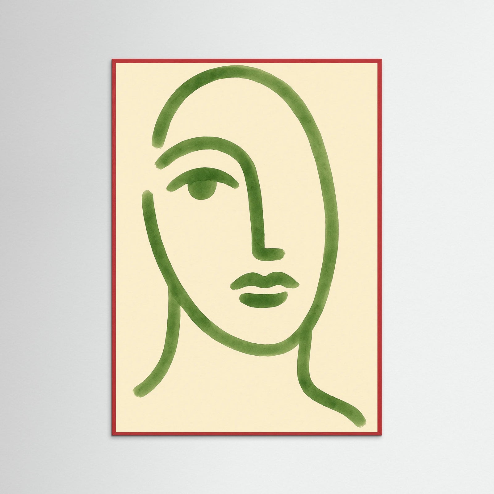 Red Wood Abstract Faces