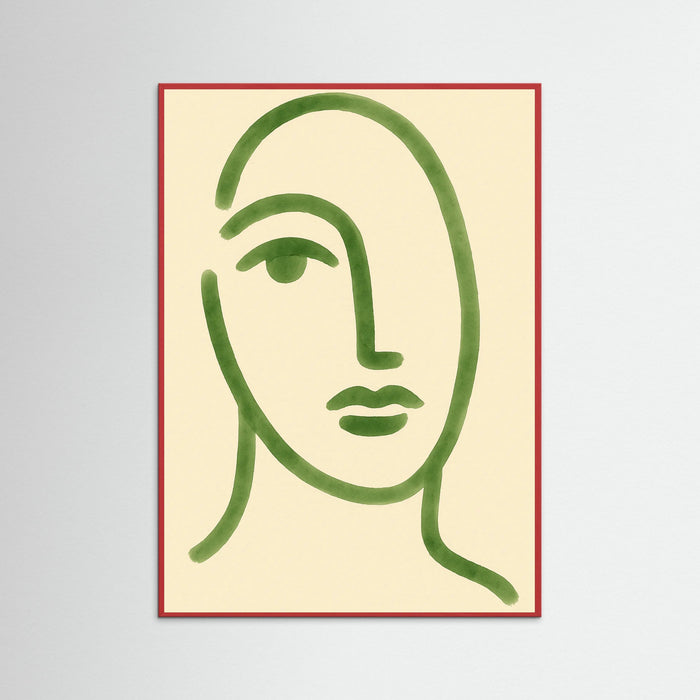 Red Wood Abstract Faces
