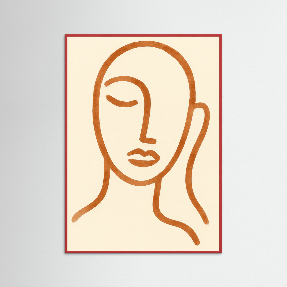 Red Wood Abstract Faces