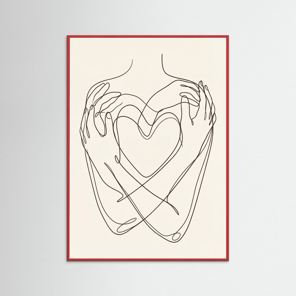 Red Wood Abstract Faces