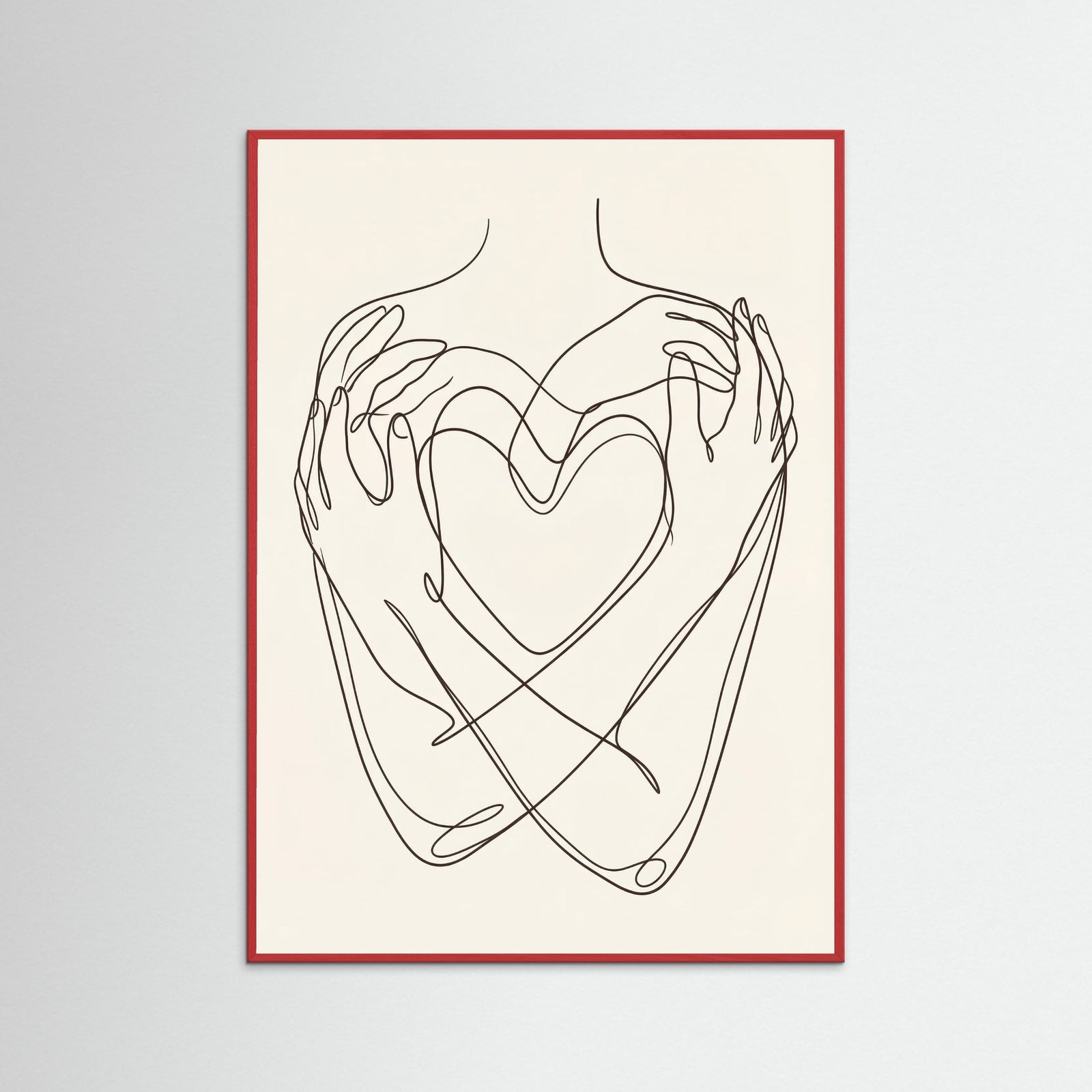 Red Wood Abstract Faces