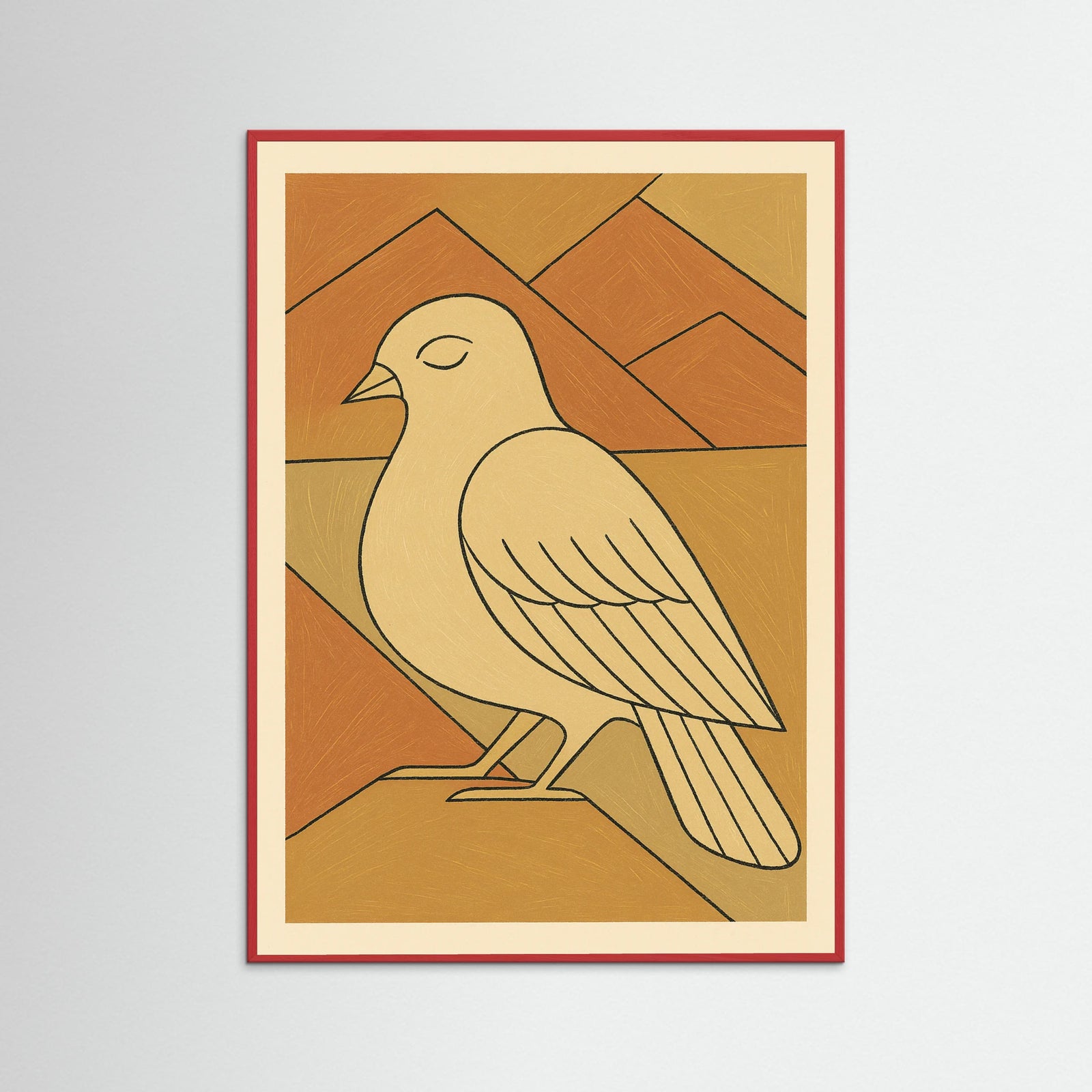 Red Wood Abstract Figure