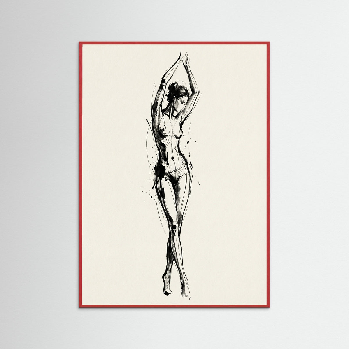 Red Wood Abstract Gaze Black