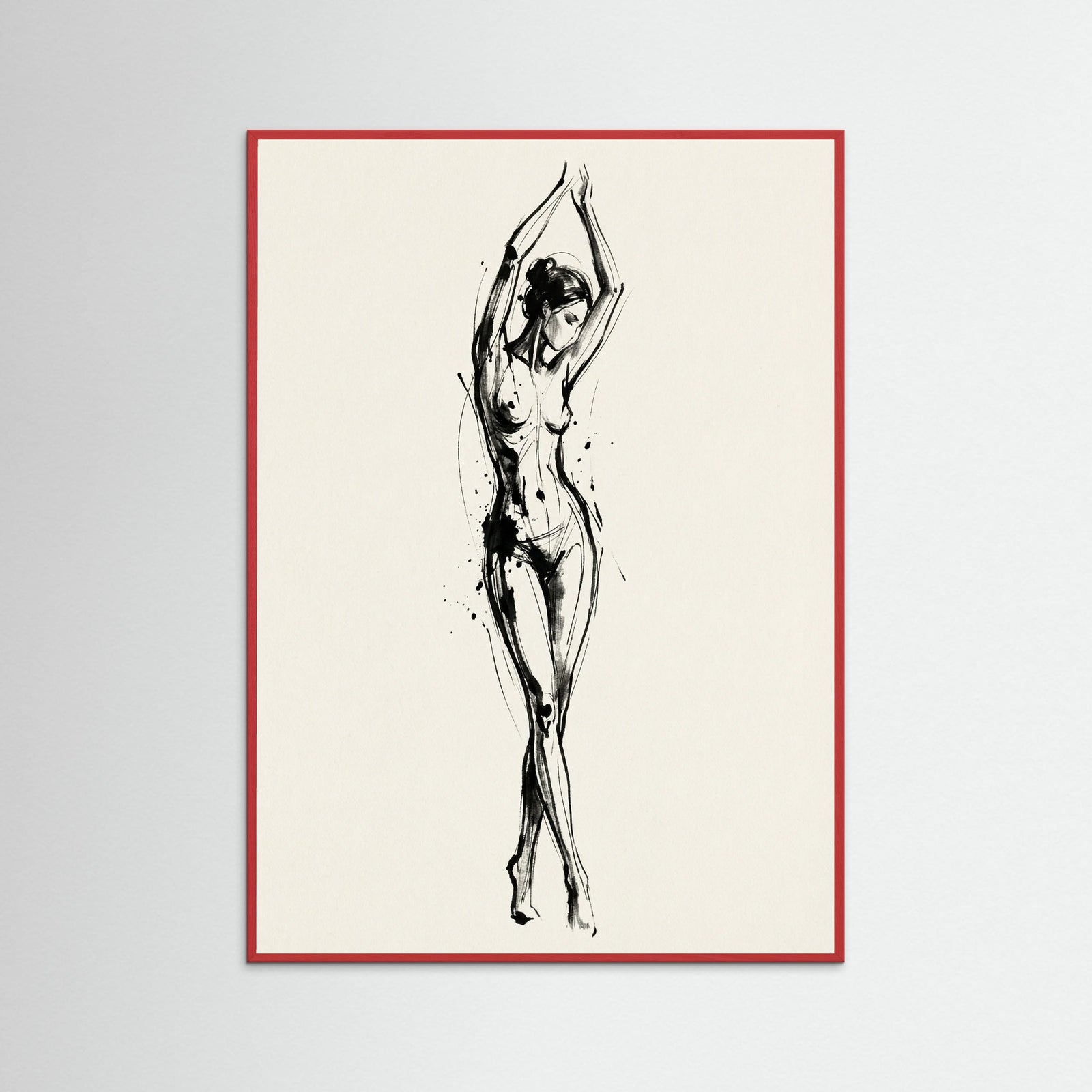 Red Wood Abstract Gaze Black