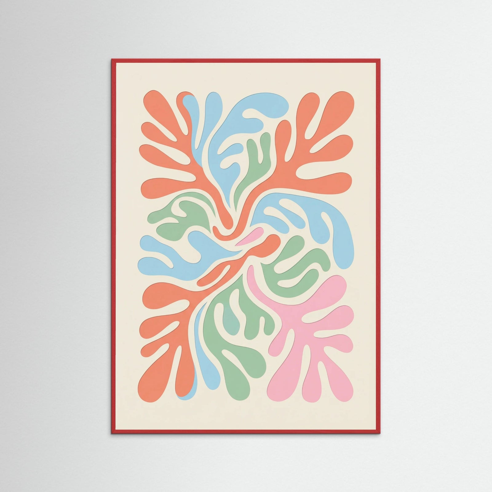 Red Wood Abstract Organic Forms