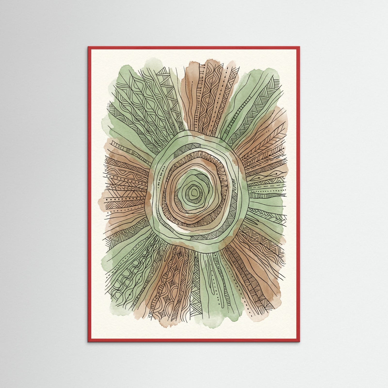 Red Wood Abstract Pattern Bands