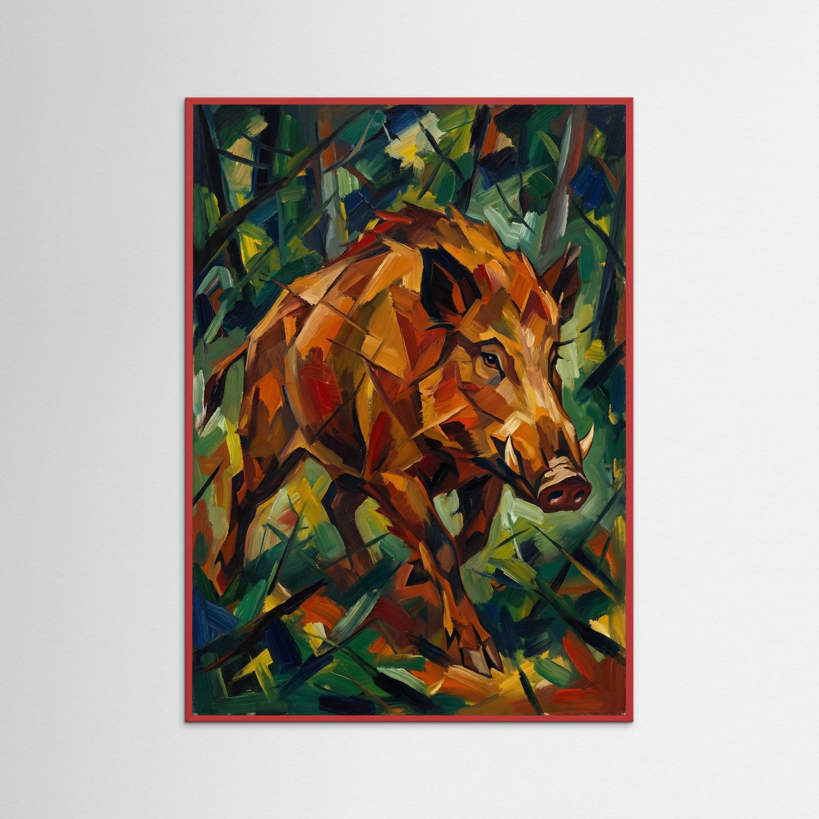 Red Wood Abstract Red Foxes