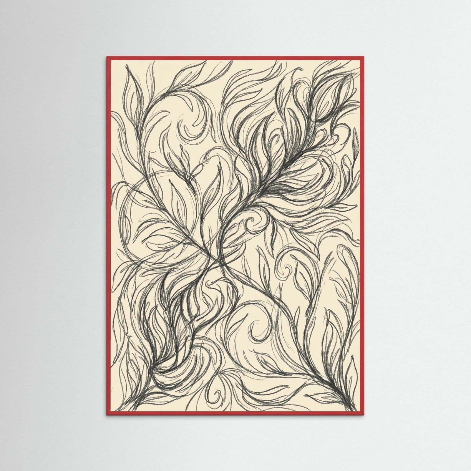 Red Wood Abstract Roses
