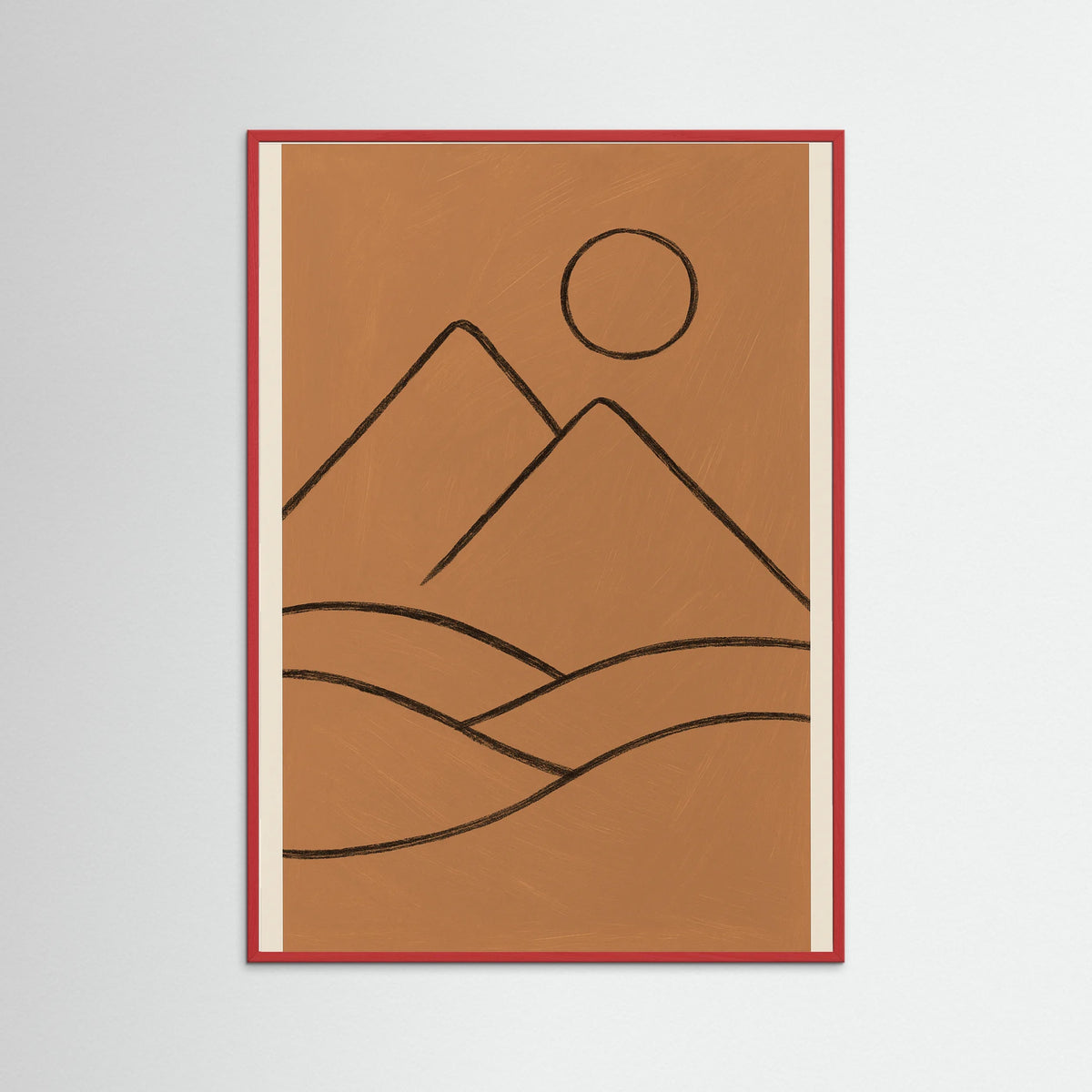 Red Wood Abstract Seated Figure