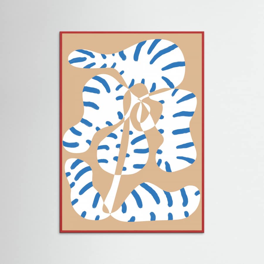 Abstract Shapes Flower Tiger print Poster – poster and art print