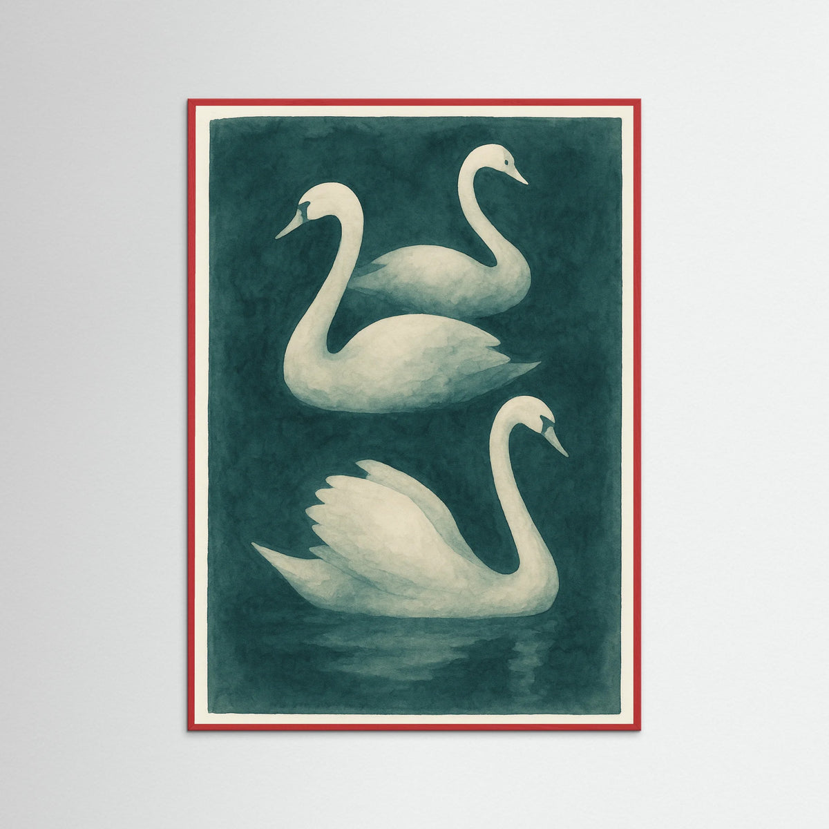 Red Wood Abstract Shapes