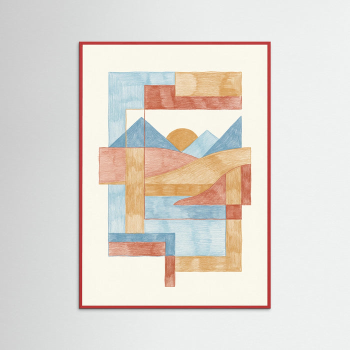Red Wood Abstract Signals