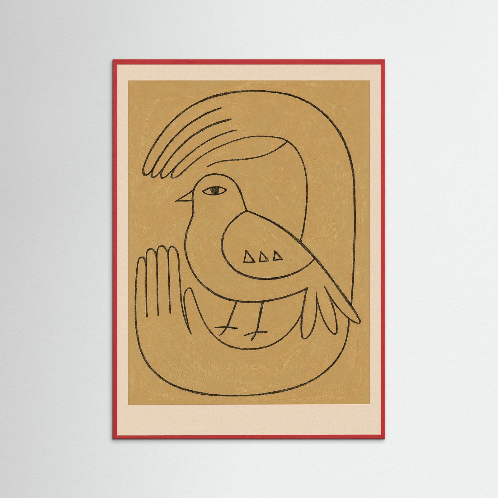 Red Wood Abstract Silhouette