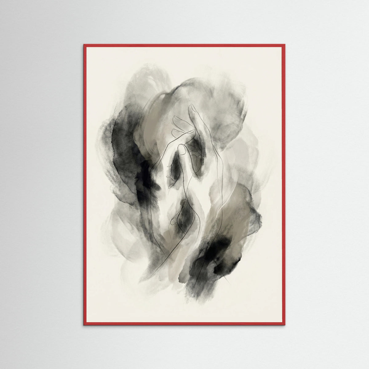 Red Wood Abstract Silhouette