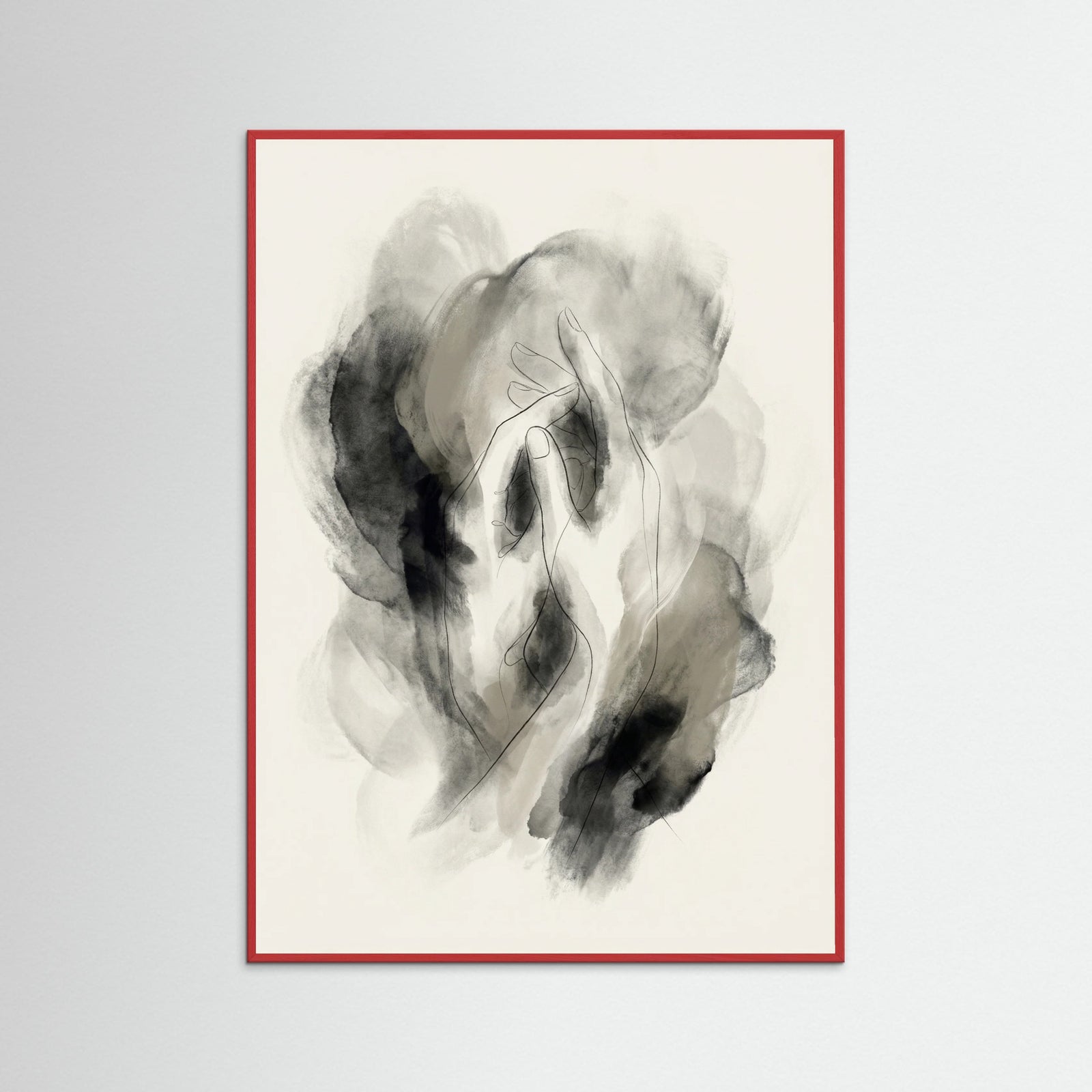 Red Wood Abstract Silhouette