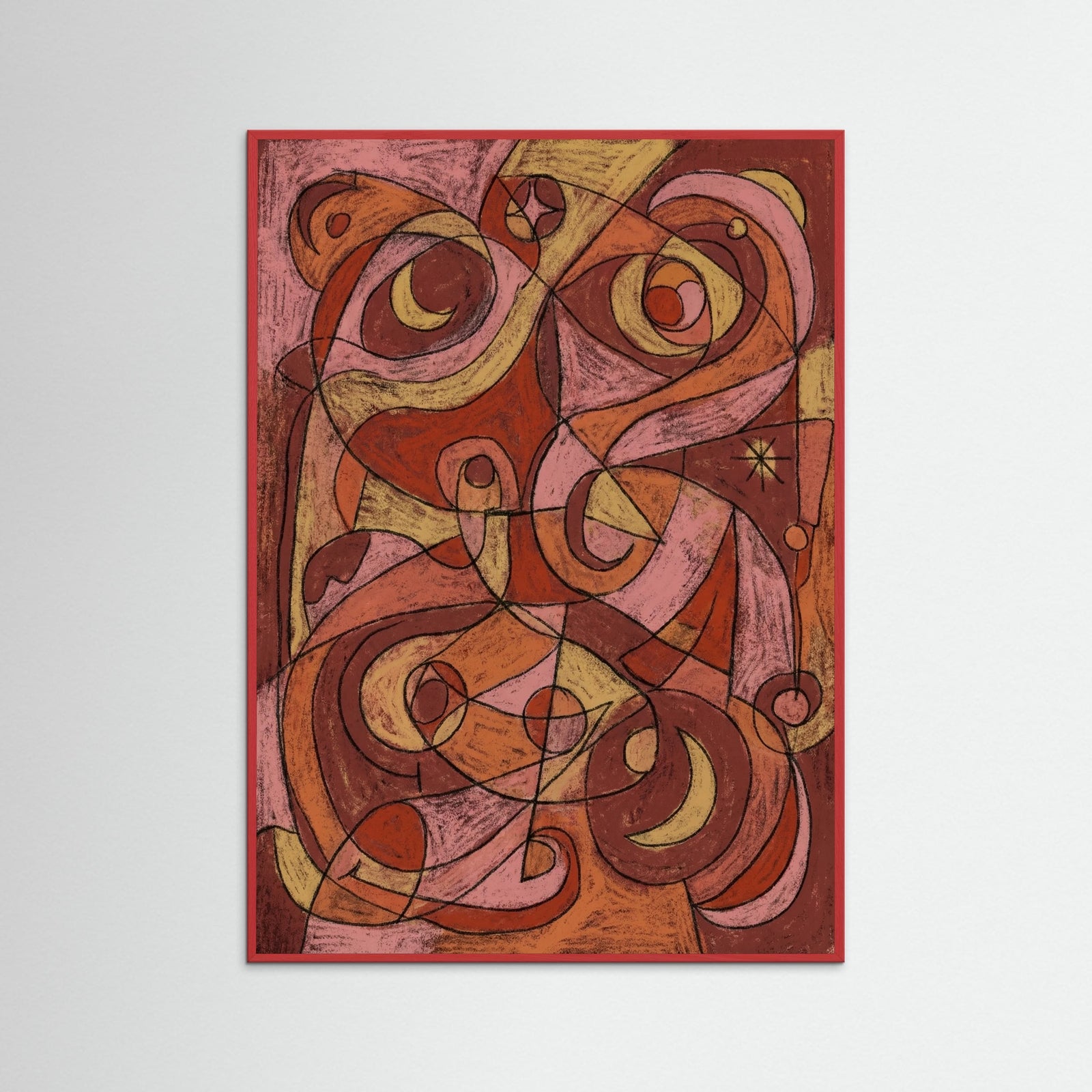 Red Wood Abstracted Figure Study