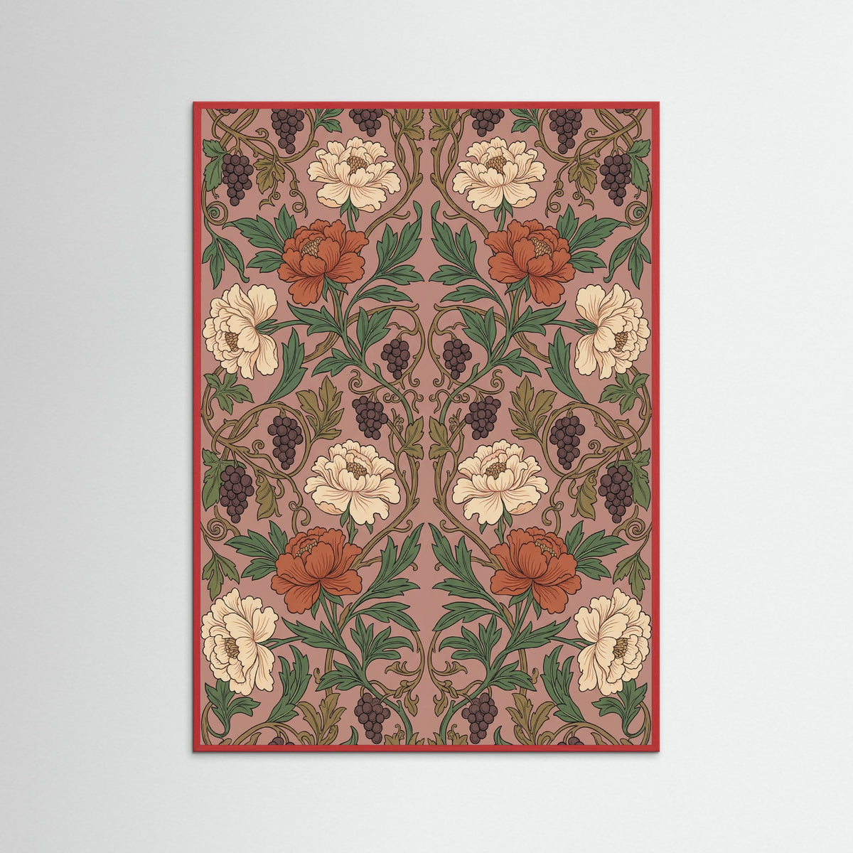 Red Wood Acanthus Arabesque