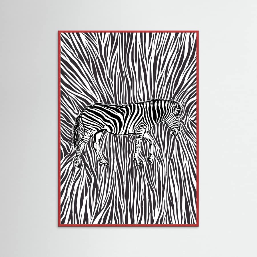 African Zebra striking camouflage -juliste – juliste ja taidepainatus