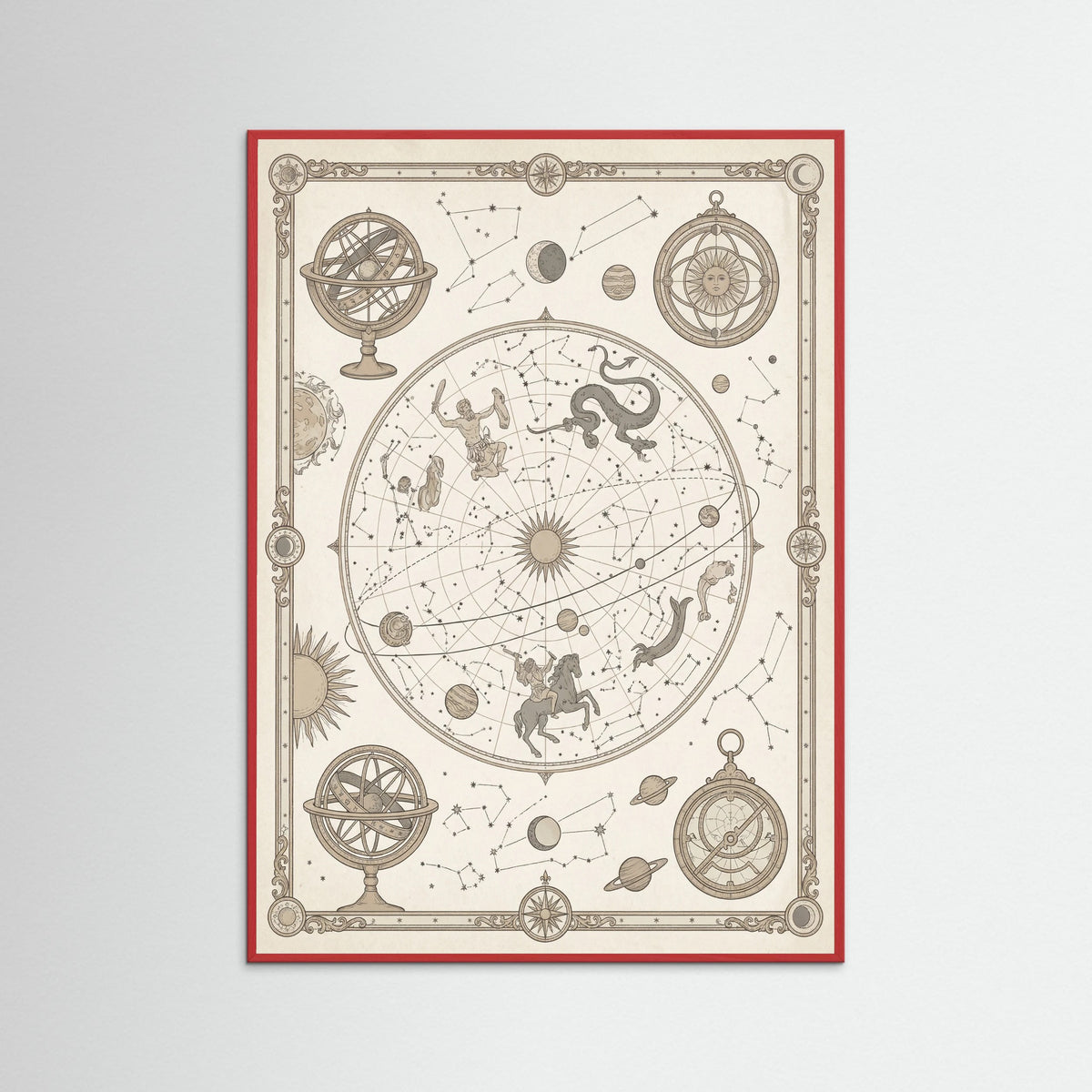 Red Wood Aged World Atlas