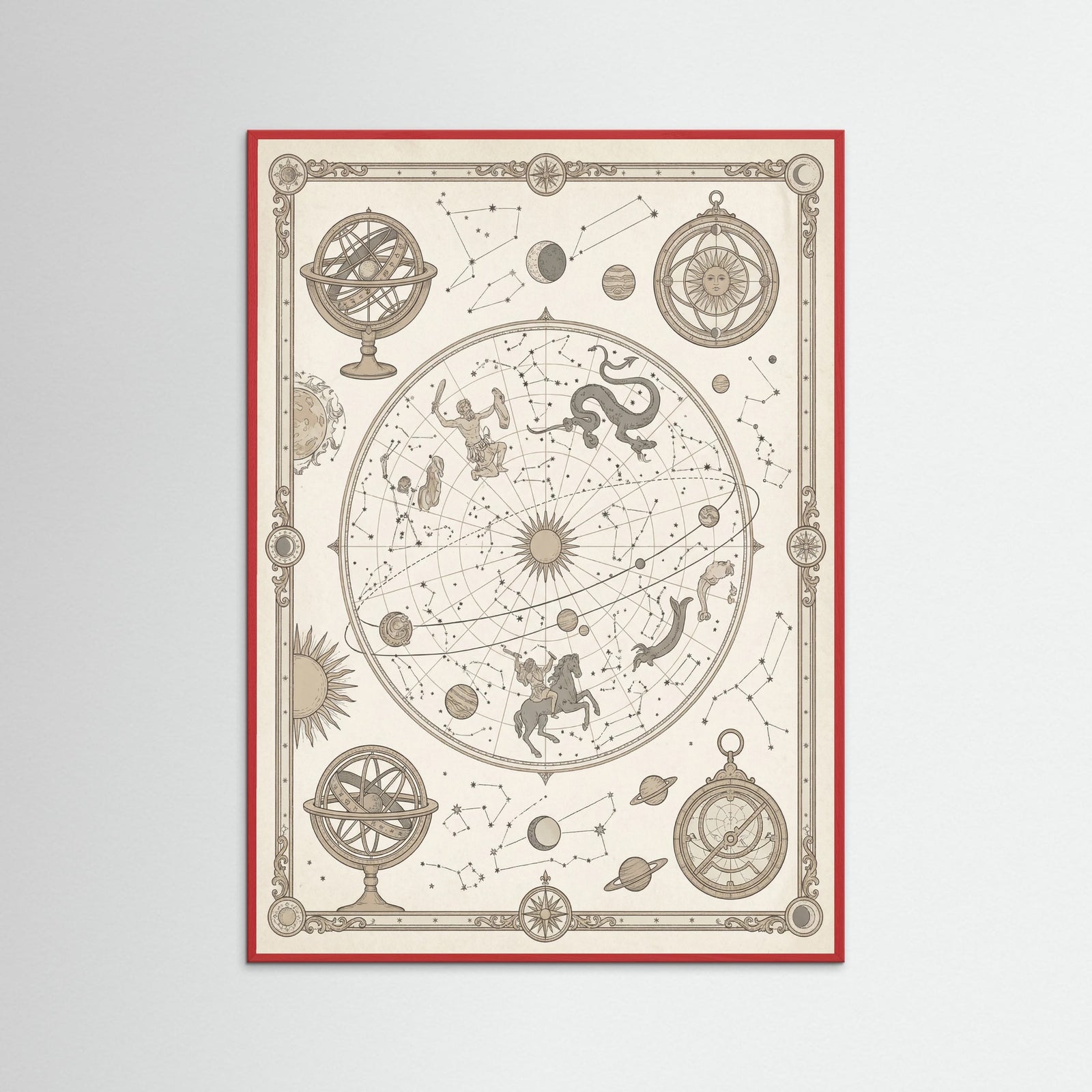 Red Wood Aged World Atlas