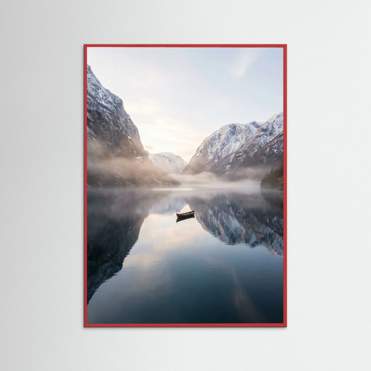 Red Wood Alpine Lake Serenity Gray