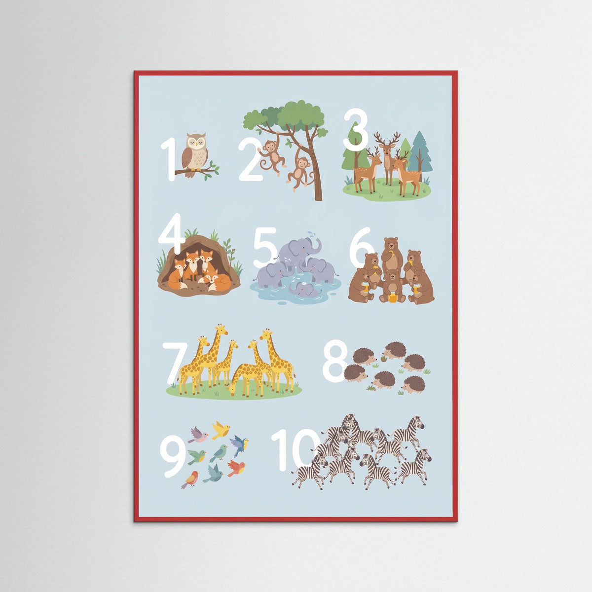 Red Wood Animal Alphabet Chart