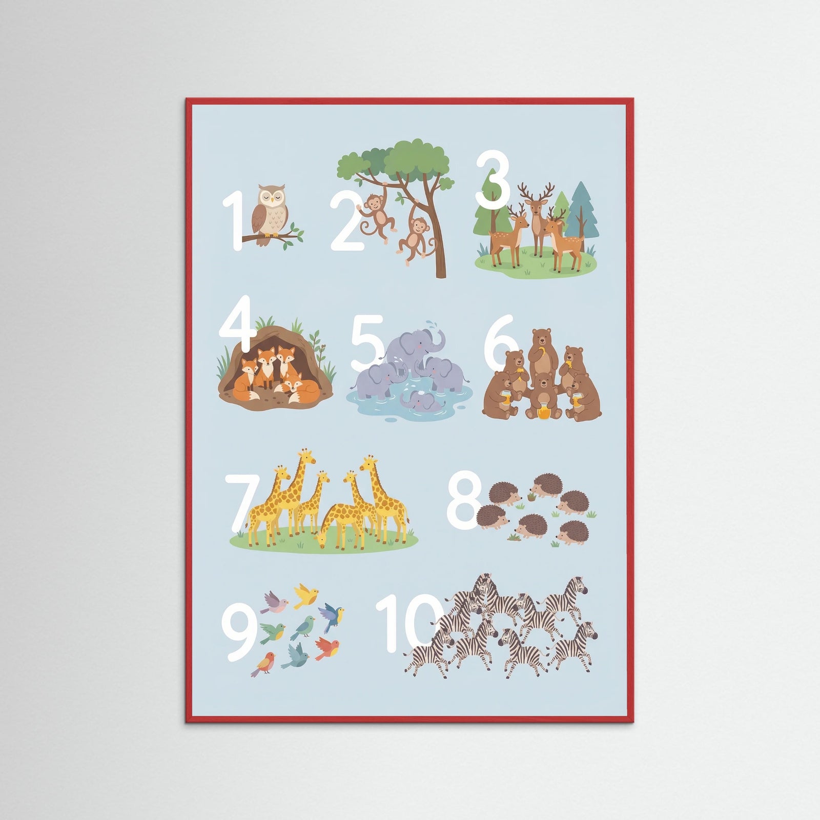 Red Wood Animal Alphabet Chart