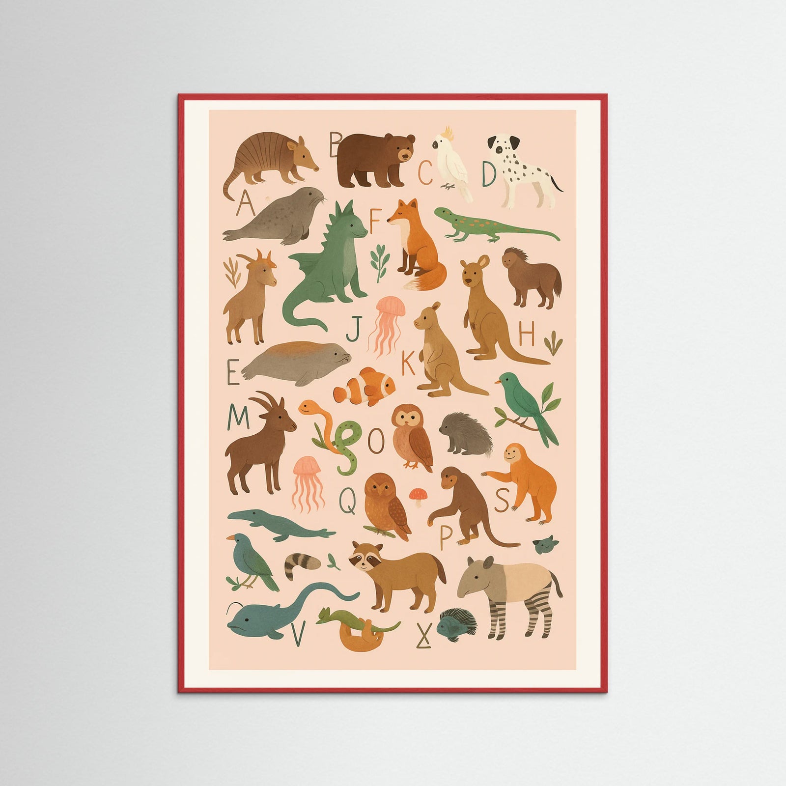 Red Wood Animal Alphabet