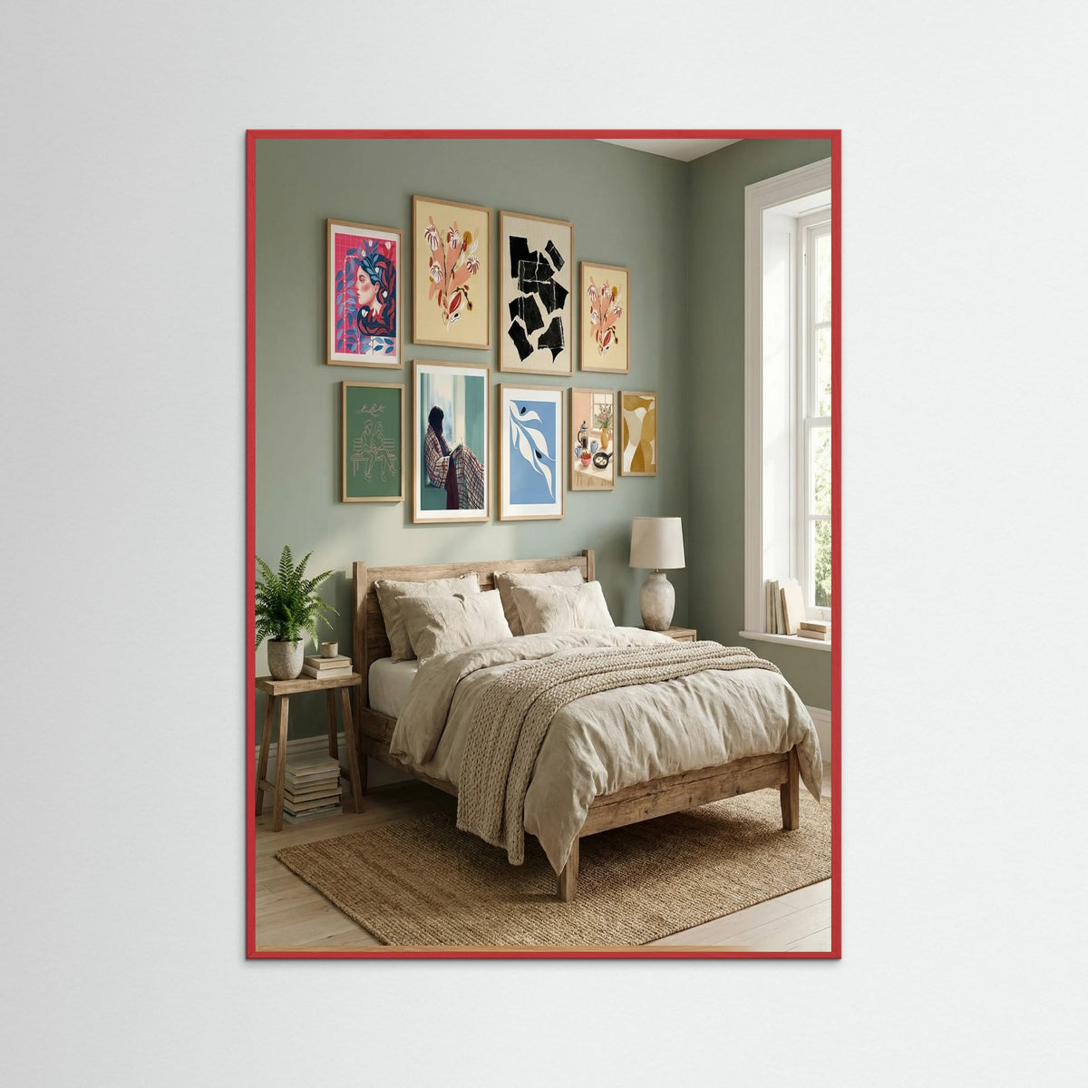 Red Wood Apricot Bloom Sketch Mutedyellow