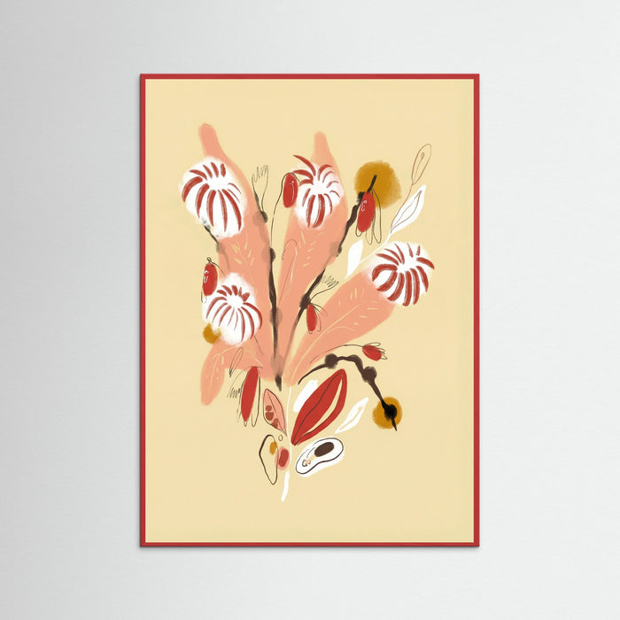 Red Wood Apricot Bloom Sketch