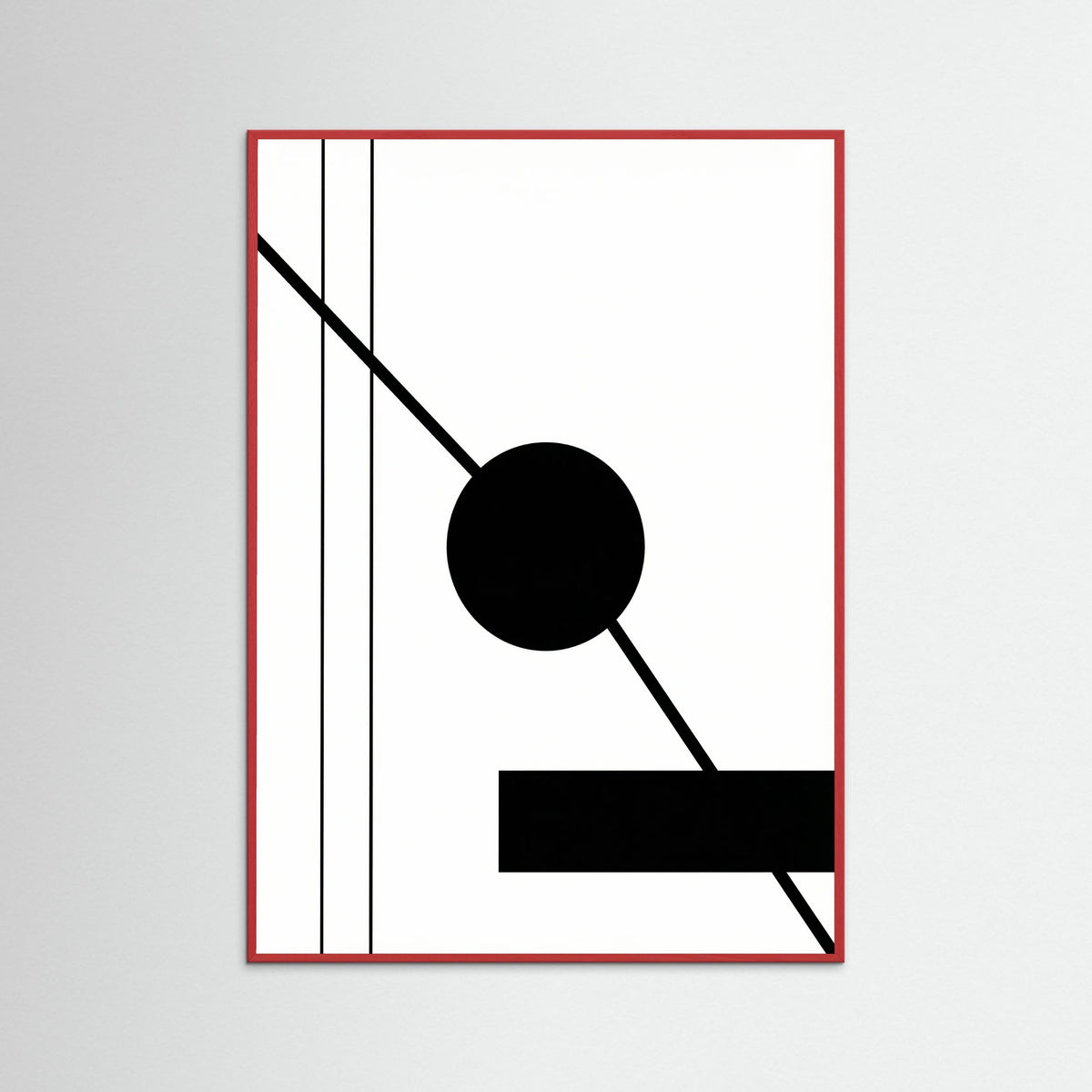 Red Wood Art Print Beige