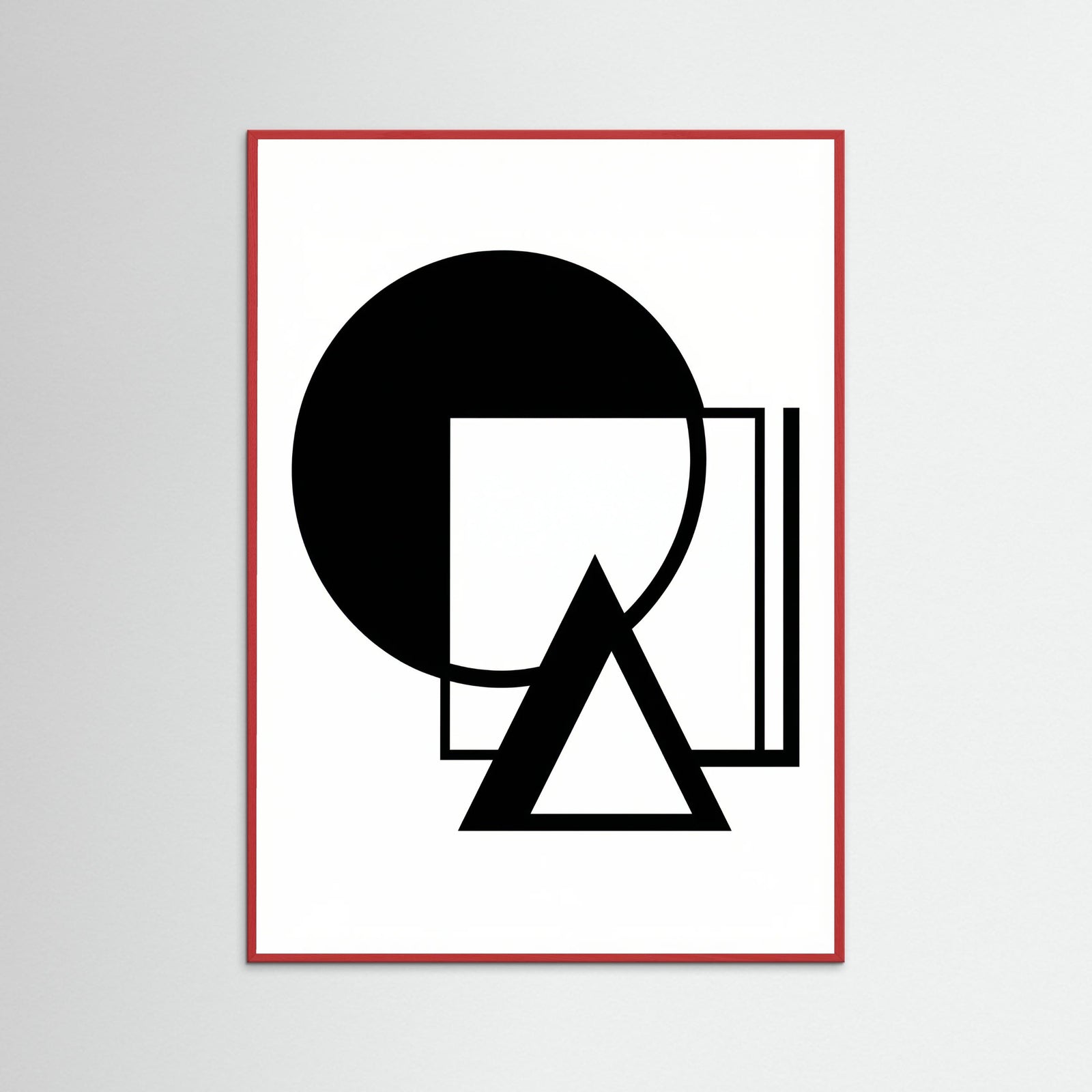 Red Wood Art Print Beige