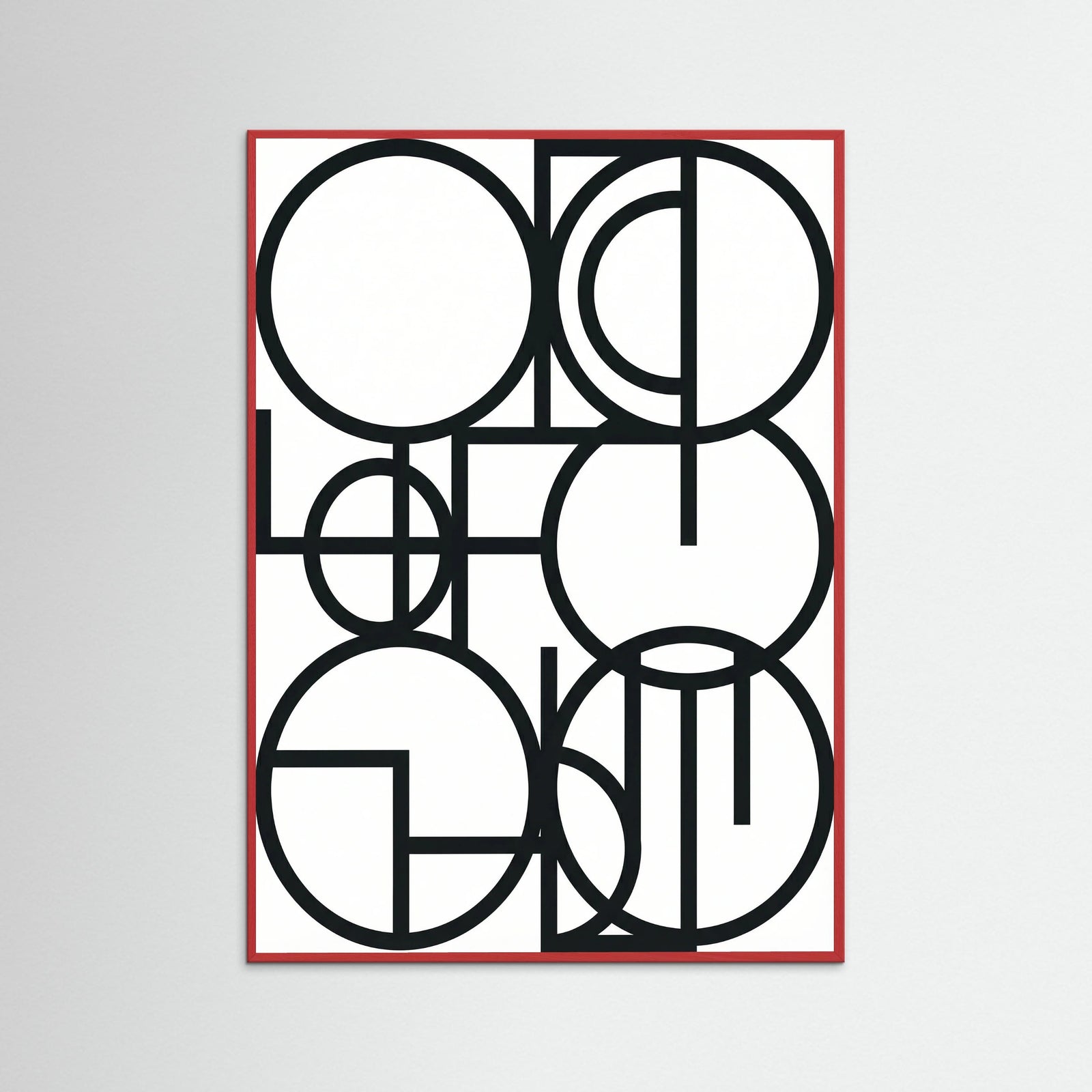 Red Wood Art Print Beige