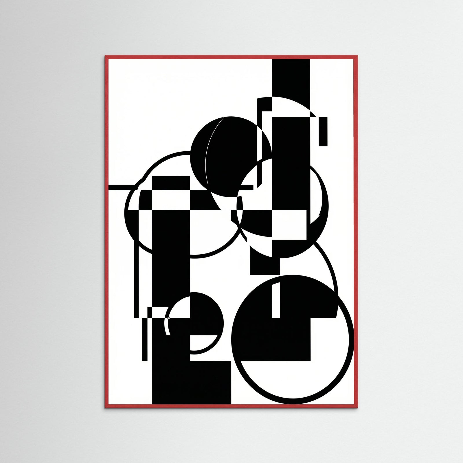 Red Wood Art Print Beige