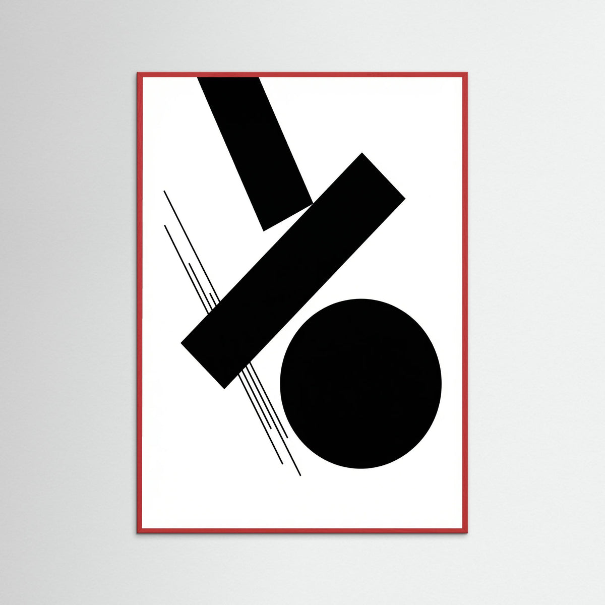 Red Wood Art Print Beige