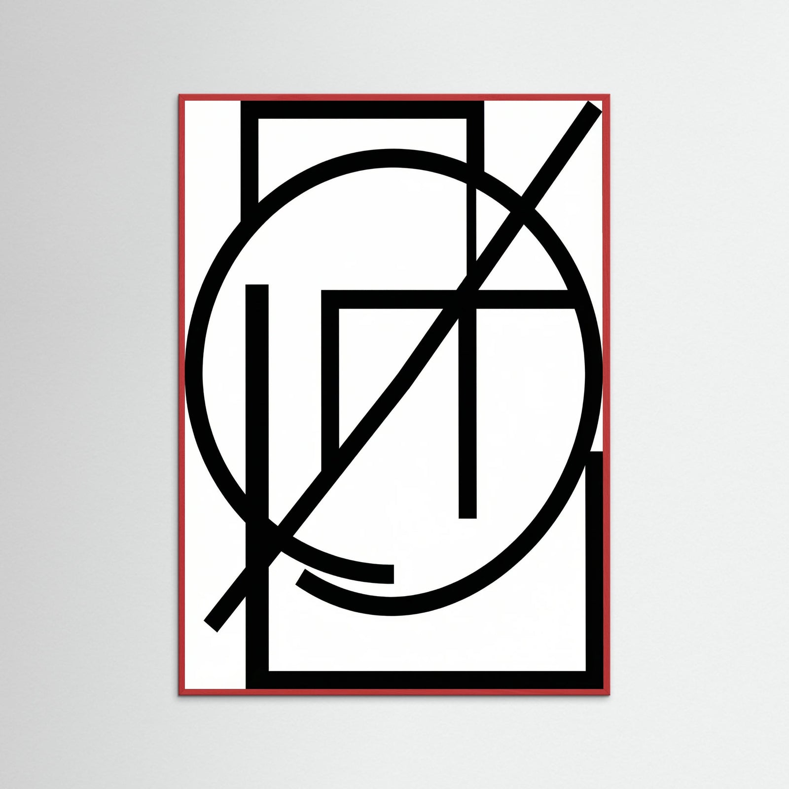 Red Wood Art Print Beige