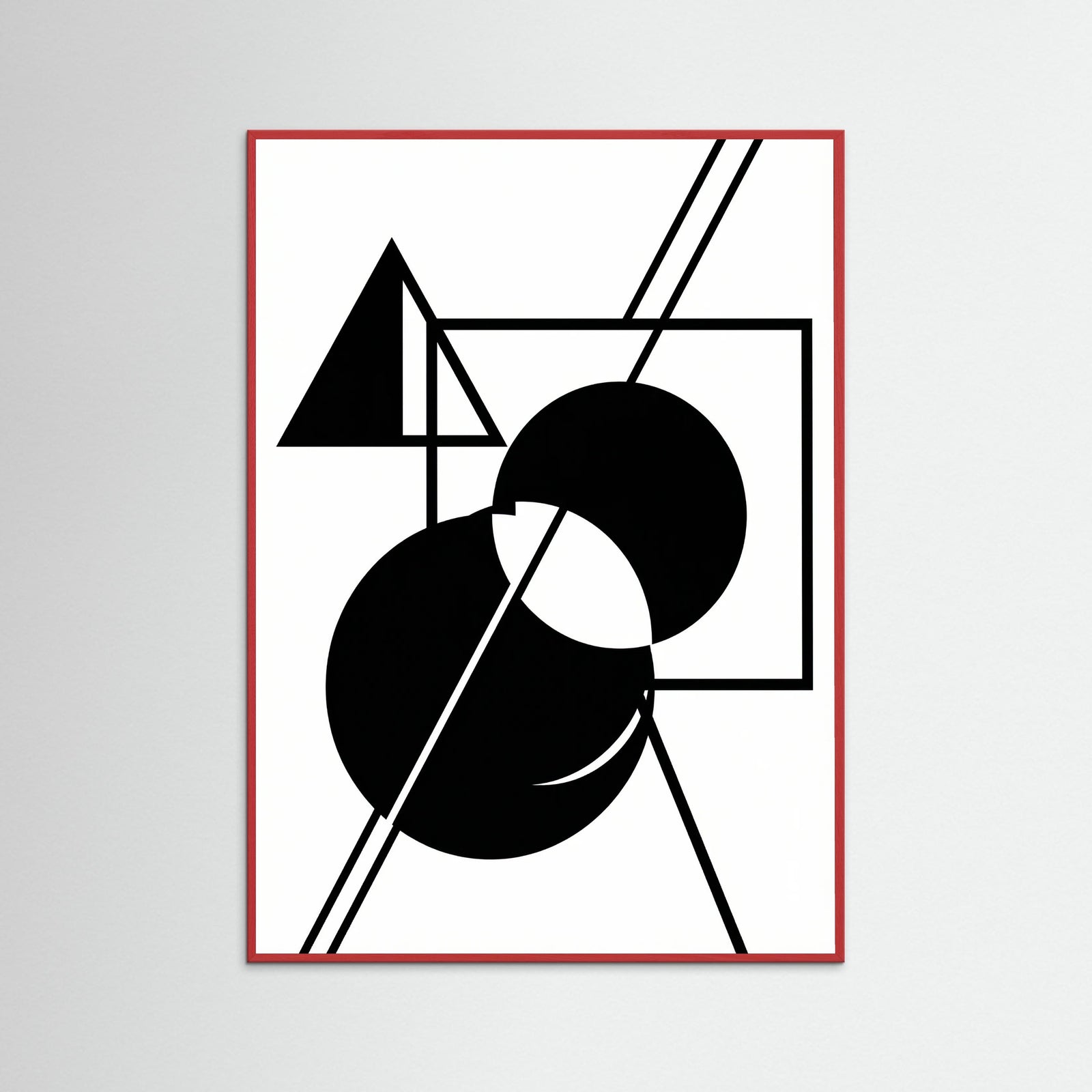 Red Wood Art Print Beige